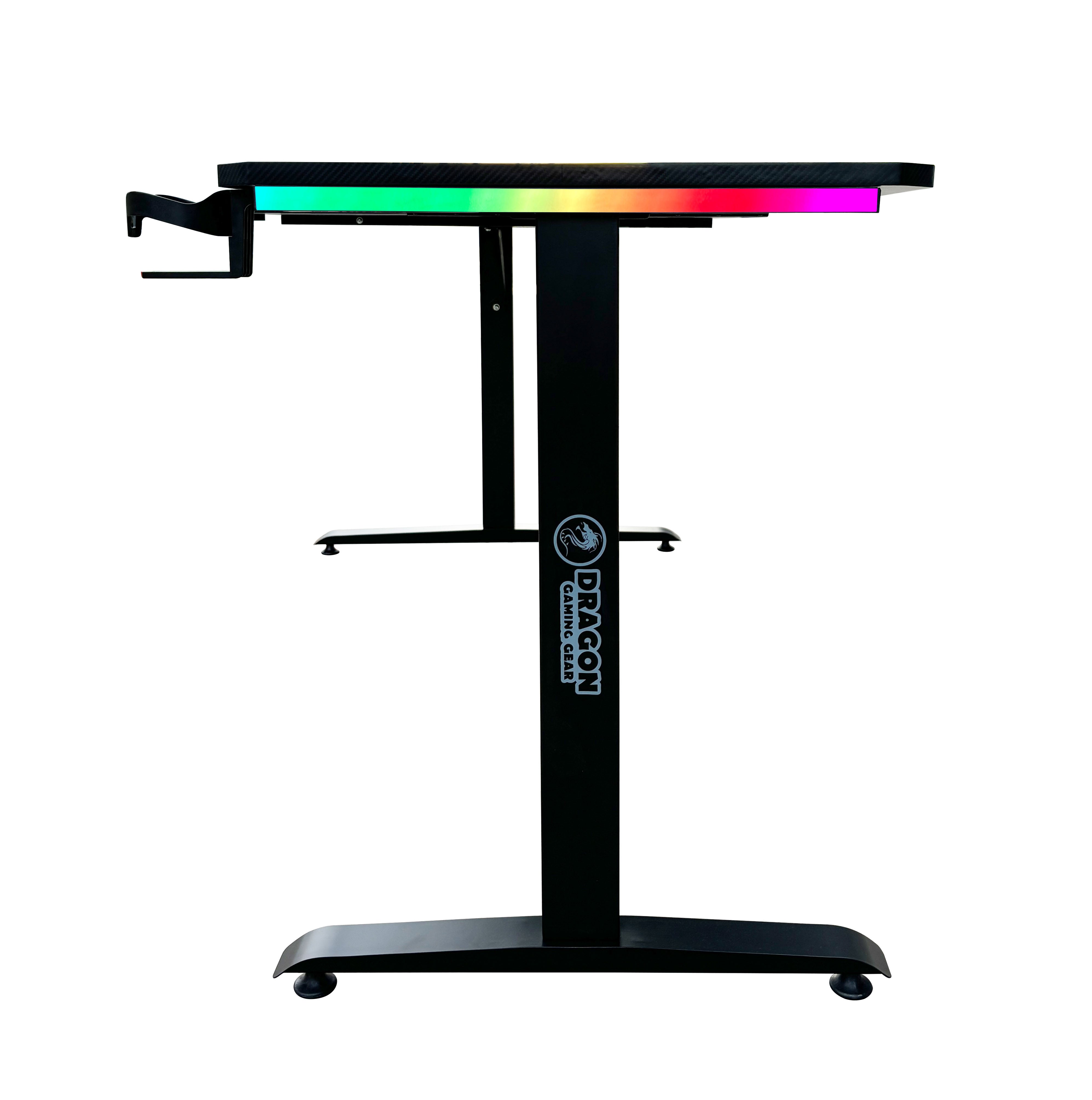 DRAGON שולחן גיימינג פינתי שמאל תאורת RGB אורך 160*100 ס"מ משלוח חינם